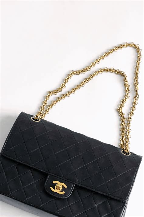 chanel black chain small bag|vintage black chanel bag.